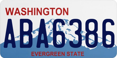 WA license plate ABA6386