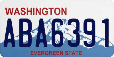 WA license plate ABA6391