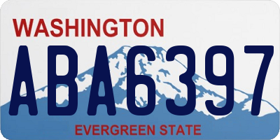 WA license plate ABA6397
