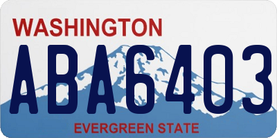 WA license plate ABA6403