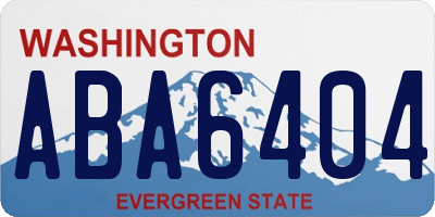 WA license plate ABA6404
