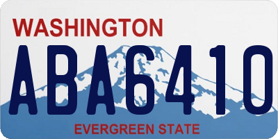 WA license plate ABA6410