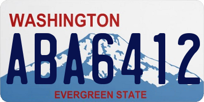 WA license plate ABA6412