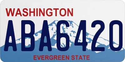 WA license plate ABA6420