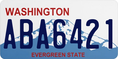 WA license plate ABA6421