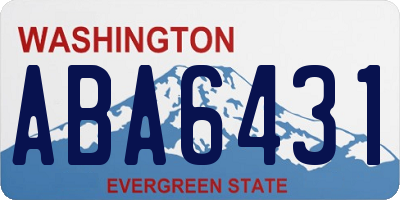 WA license plate ABA6431