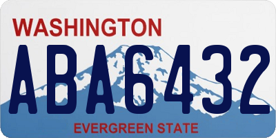 WA license plate ABA6432