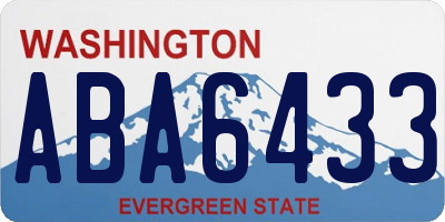 WA license plate ABA6433