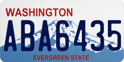 WA license plate ABA6435