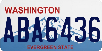 WA license plate ABA6436