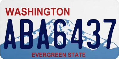 WA license plate ABA6437