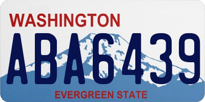 WA license plate ABA6439