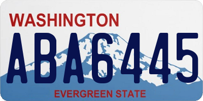 WA license plate ABA6445