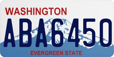 WA license plate ABA6450