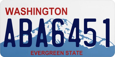 WA license plate ABA6451
