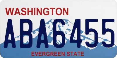 WA license plate ABA6455