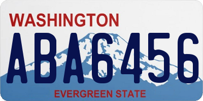 WA license plate ABA6456