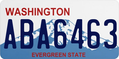 WA license plate ABA6463