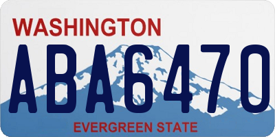 WA license plate ABA6470