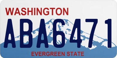 WA license plate ABA6471