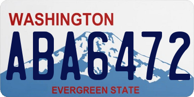 WA license plate ABA6472