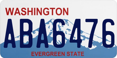 WA license plate ABA6476