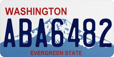 WA license plate ABA6482