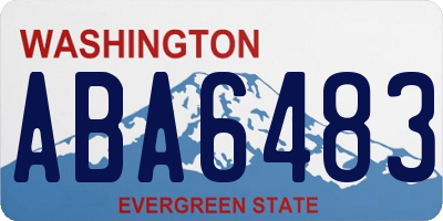 WA license plate ABA6483