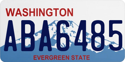 WA license plate ABA6485