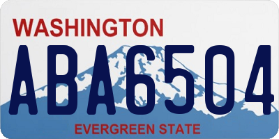 WA license plate ABA6504