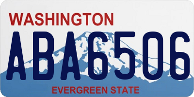 WA license plate ABA6506