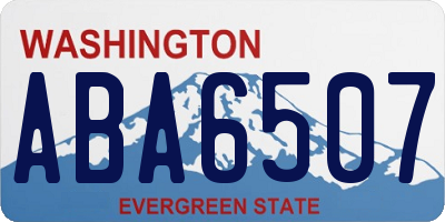 WA license plate ABA6507