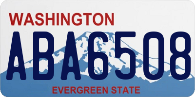 WA license plate ABA6508