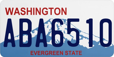 WA license plate ABA6510