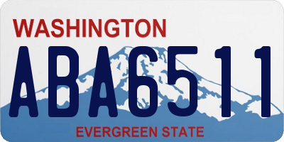 WA license plate ABA6511