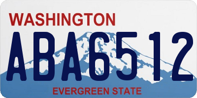 WA license plate ABA6512