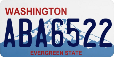 WA license plate ABA6522