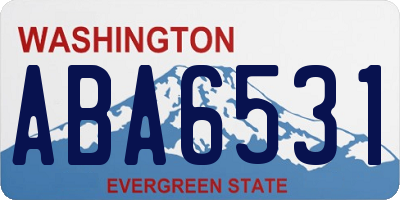WA license plate ABA6531