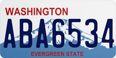 WA license plate ABA6534