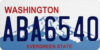WA license plate ABA6540