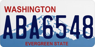 WA license plate ABA6548