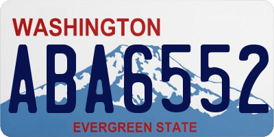 WA license plate ABA6552