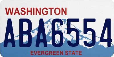 WA license plate ABA6554