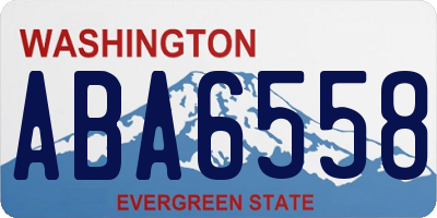 WA license plate ABA6558