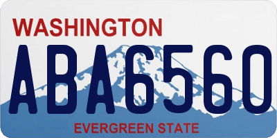 WA license plate ABA6560