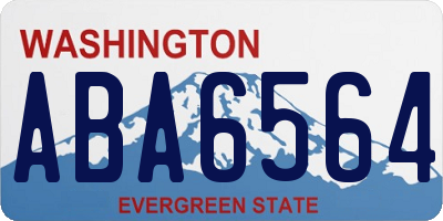 WA license plate ABA6564
