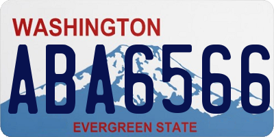 WA license plate ABA6566