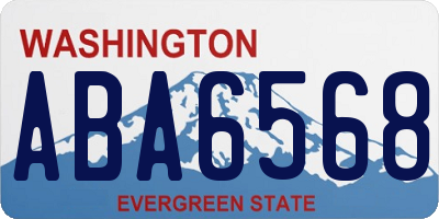 WA license plate ABA6568