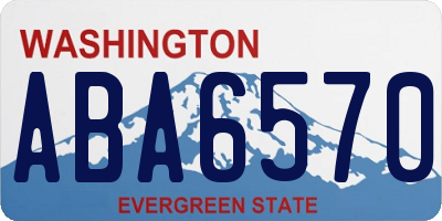 WA license plate ABA6570