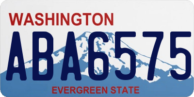 WA license plate ABA6575